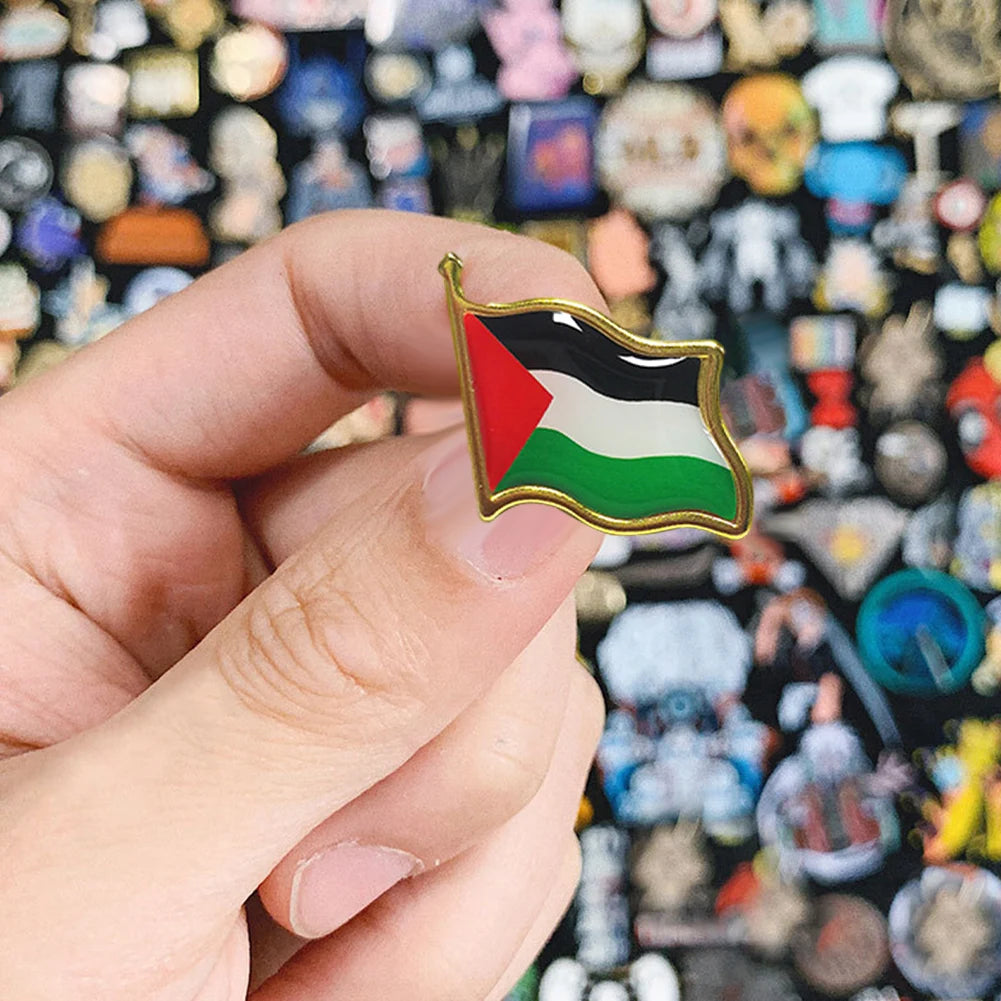 1-10PCS Palestine FLAG BADGE Palestinian Flag Pin Badge Stainless Steel Palestineflag Lapel Badge Backpack Icon علم دولة فلسطين