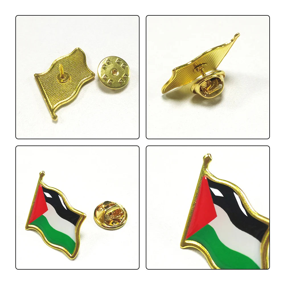 1-10PCS Palestine FLAG BADGE Palestinian Flag Pin Badge Stainless Steel Palestineflag Lapel Badge Backpack Icon علم دولة فلسطين