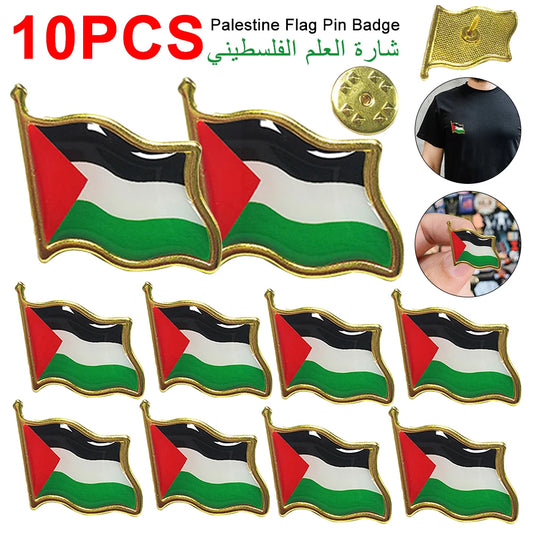 1-10PCS Palestine FLAG BADGE Palestinian Flag Pin Badge Stainless Steel Palestineflag Lapel Badge Backpack Icon علم دولة فلسطين