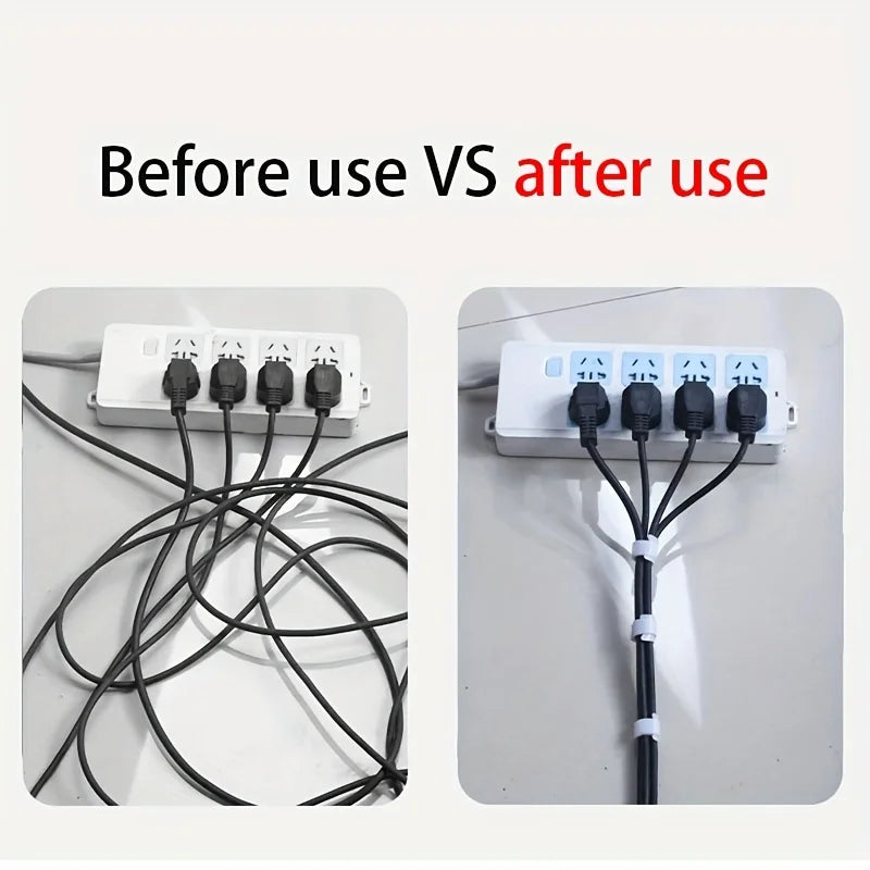 1 Roll Reusable Fastening Tape Cable Ties, Multi-Purpose Cord Organizer, Computer And TV Wire Storage, Data Cable Management Tie